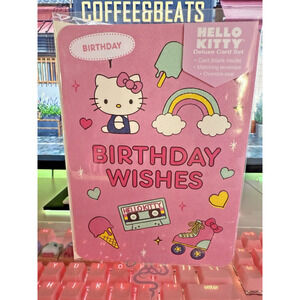 Hello Kitty Happy Birthday Card Set Matching Envelope Oversize Seal 2023 Sanrio